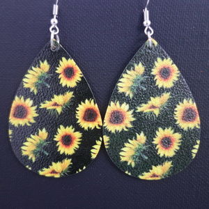 3/$25 Sunflowers Teardrop Dangle Tear Drop Earrings